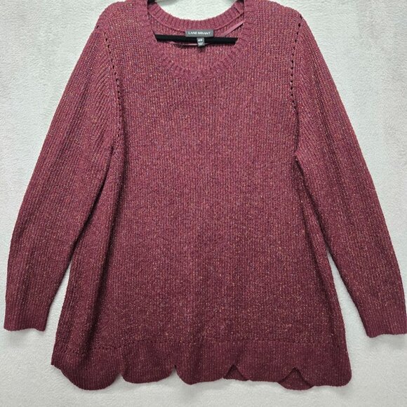 Lane Bryant 18/20 Plus Size Sweater Crew neck Long Sleeve Metalic threading - Picture 8 of 8